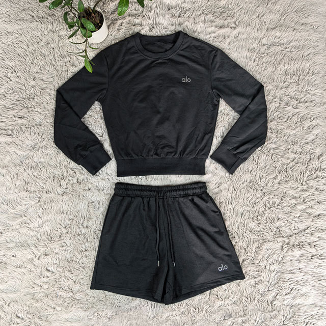 Fashion Embroidery Women Sport Short Set