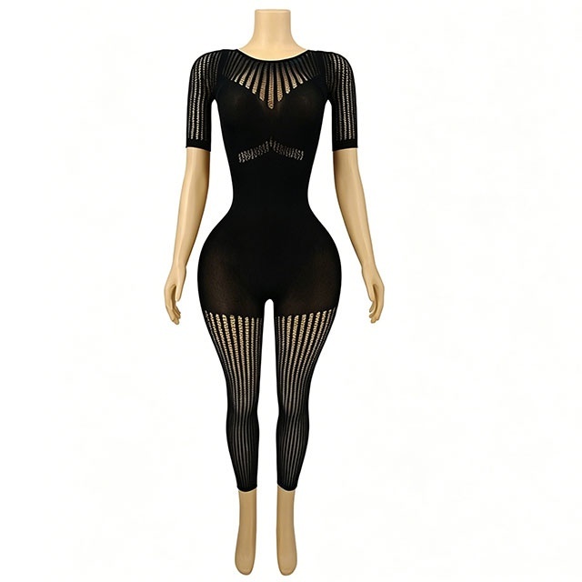 High Elastic Hollow Out Lingerie Jumpsuit