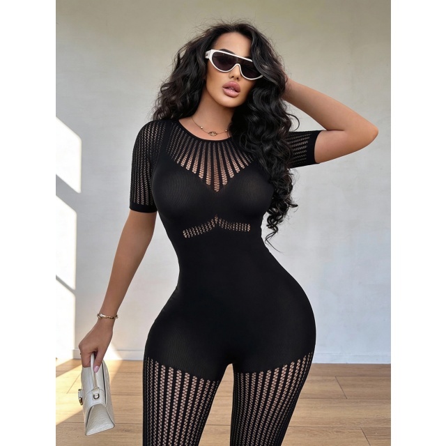 High Elastic Hollow Out Lingerie Jumpsuit