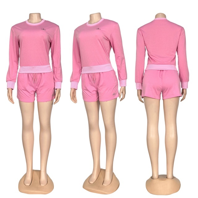 Fashion Embroidery Women Sport Short Set