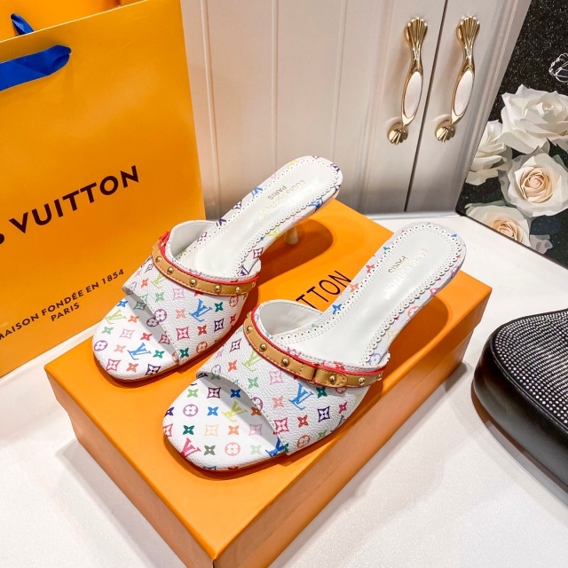 Printed Leather Fashion Thin Heeled Sandals