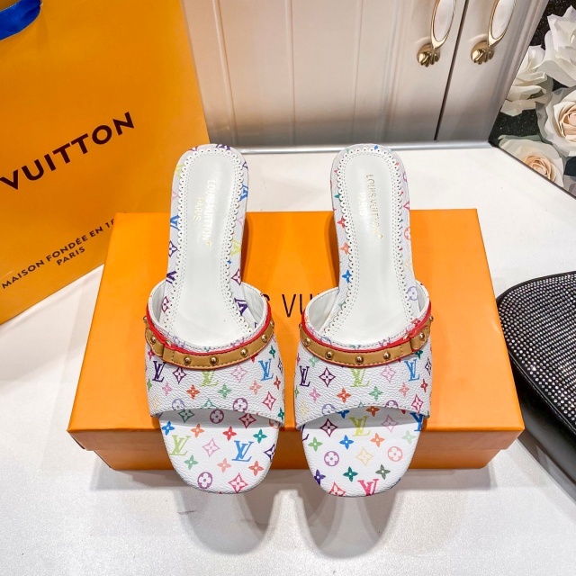 Printed Leather Fashion Thin Heeled Sandals