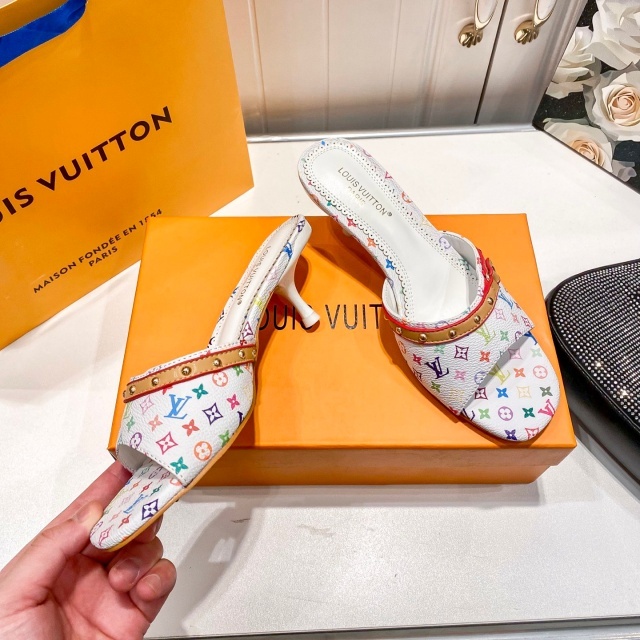 Printed Leather Fashion Thin Heeled Sandals