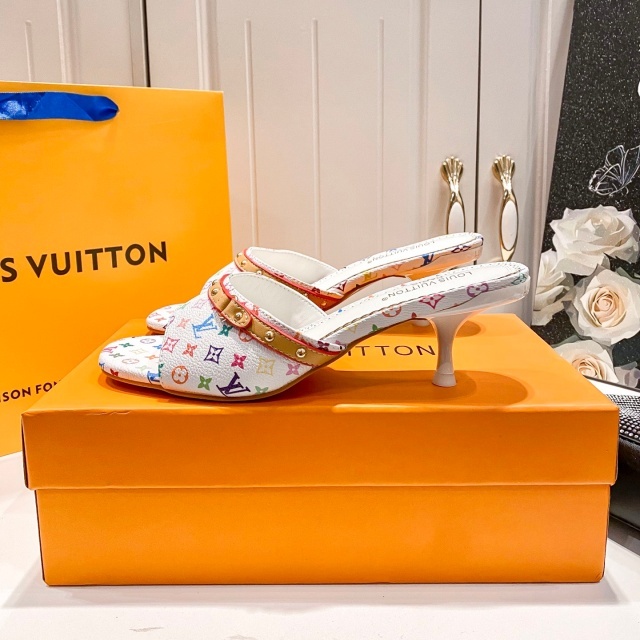 Printed Leather Fashion Thin Heeled Sandals