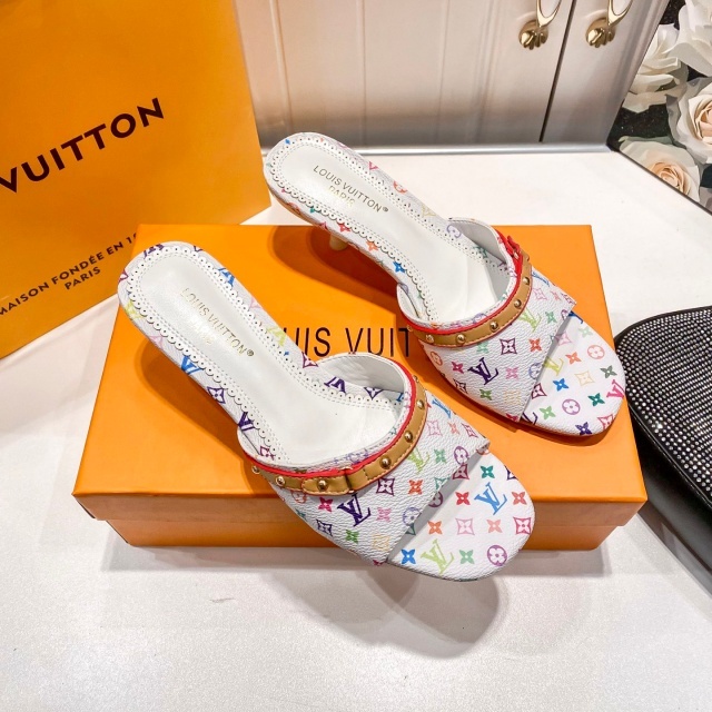 Printed Leather Fashion Thin Heeled Sandals