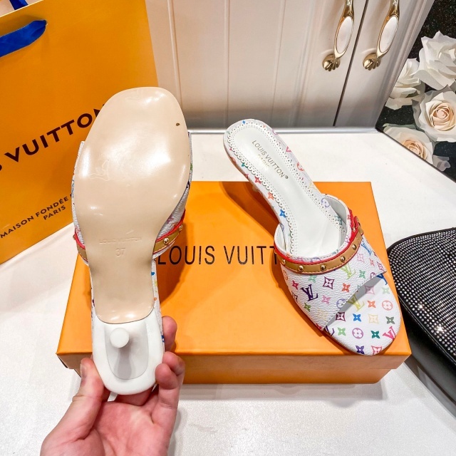 Printed Leather Fashion Thin Heeled Sandals