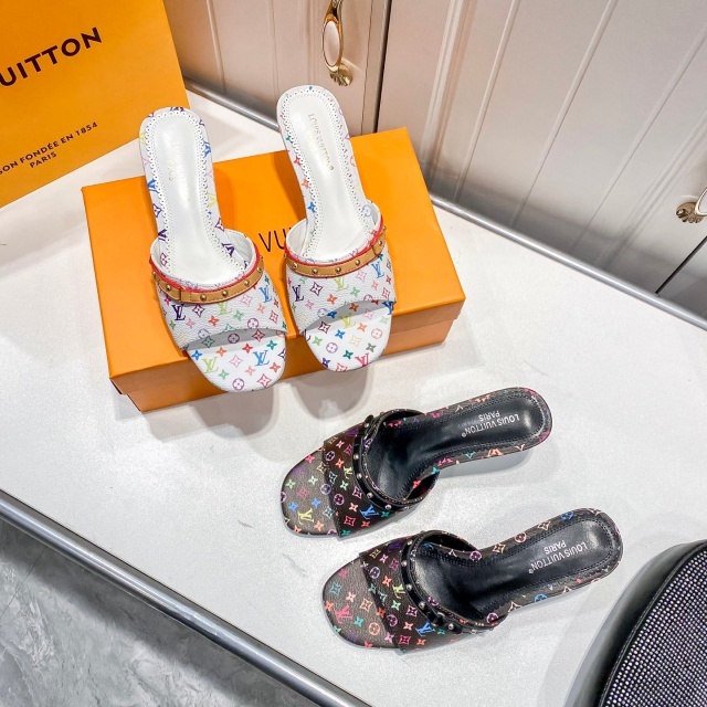 Printed Leather Fashion Thin Heeled Sandals