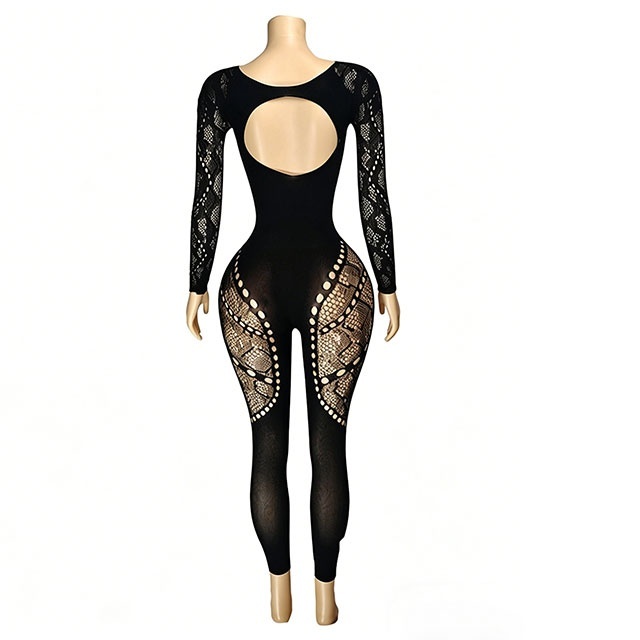 Cut Out See Through Lingerie Jumpsuit