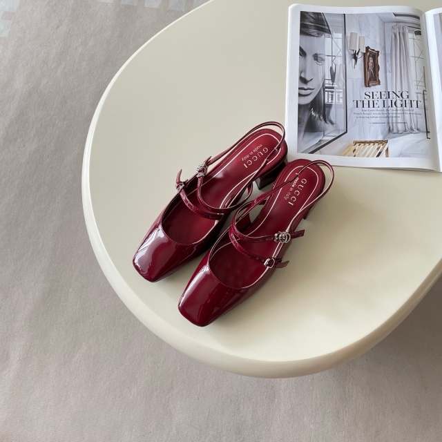 Ankle Strap Leather Fashion Chunky Sandals