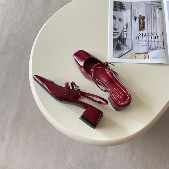 Ankle Strap Leather Fashion Chunky Sandals