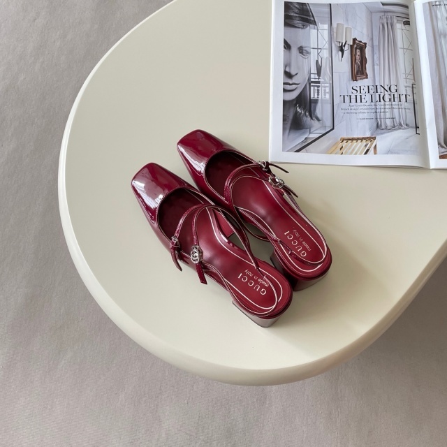 Ankle Strap Leather Fashion Chunky Sandals
