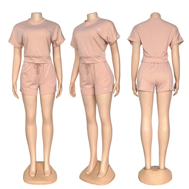 Fashion Embroidery Casual Sport Short Set