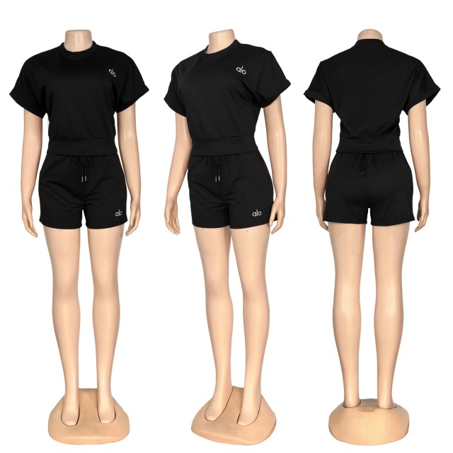 Fashion Embroidery Casual Sport Short Set