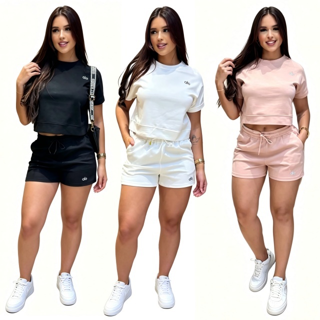Fashion Embroidery Casual Sport Short Set