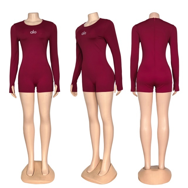 Fashion Embroidery Sport Long Sleeve Romper