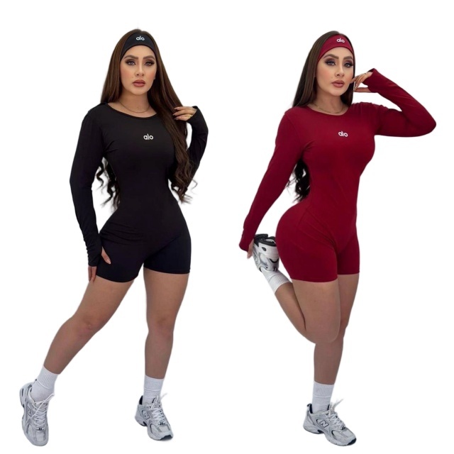 Fashion Embroidery Sport Long Sleeve Romper