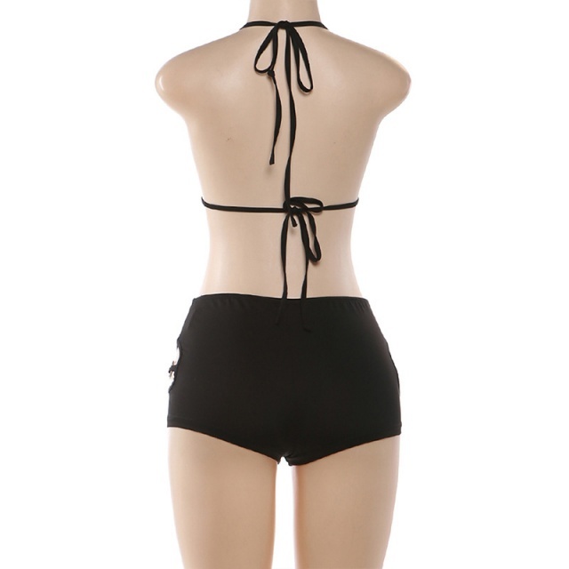 Halter Hollow Out Bodycon Romper