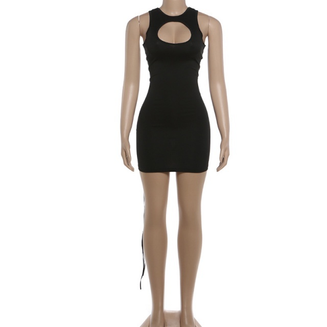 Hollow Out Laced Up Bodycon Dress