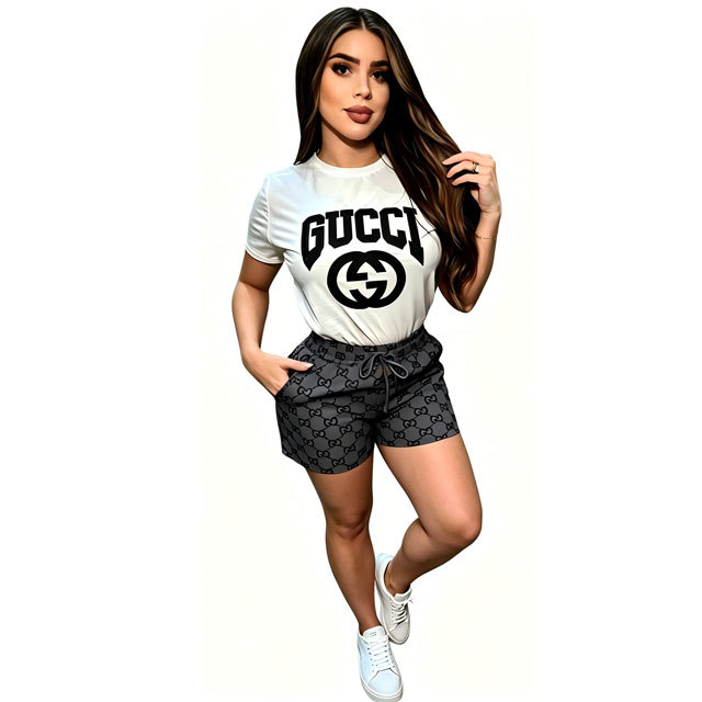 Embroidery Fashion Women Casual Short Set