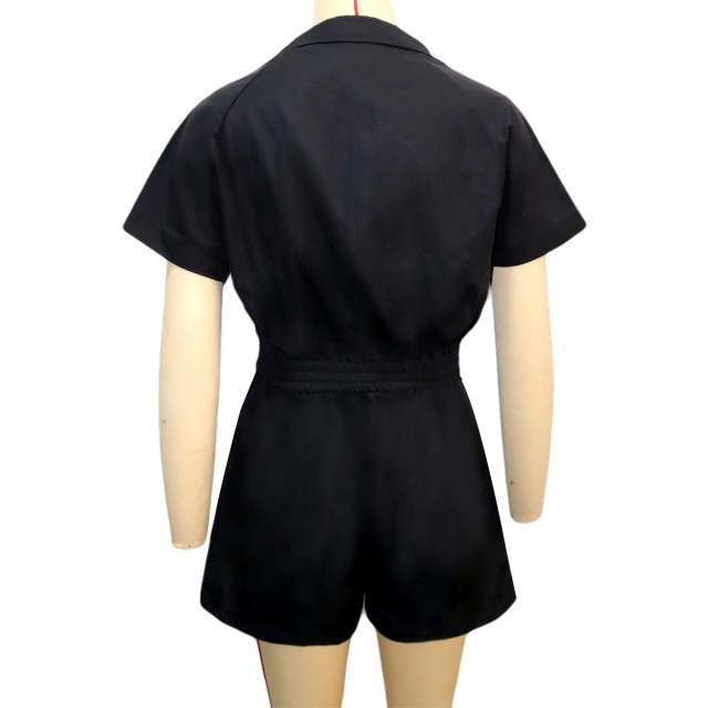 Color Block Zipper Up Top Jogger Short Set