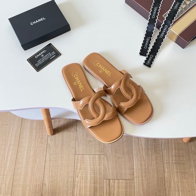 Fashion Leather Women Hollow Out Flat Slides