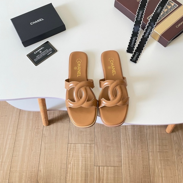 Fashion Leather Women Hollow Out Flat Slides