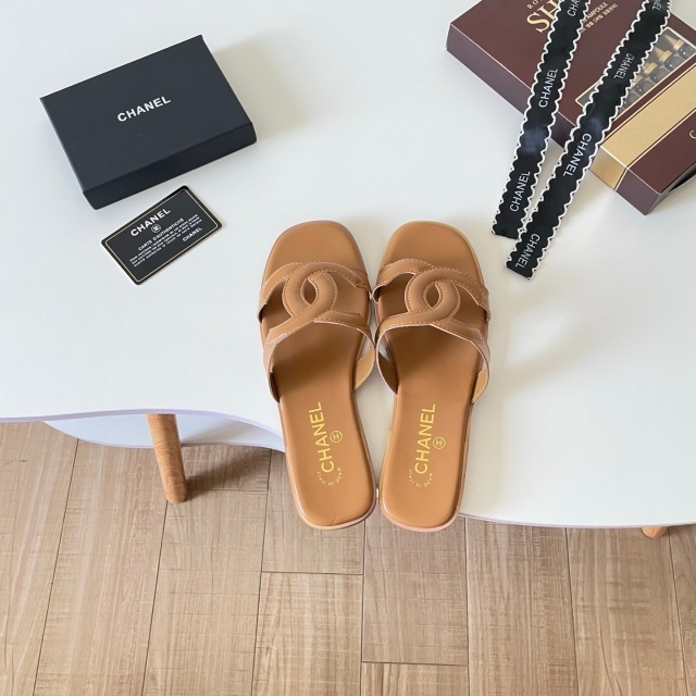 Fashion Leather Women Hollow Out Flat Slides