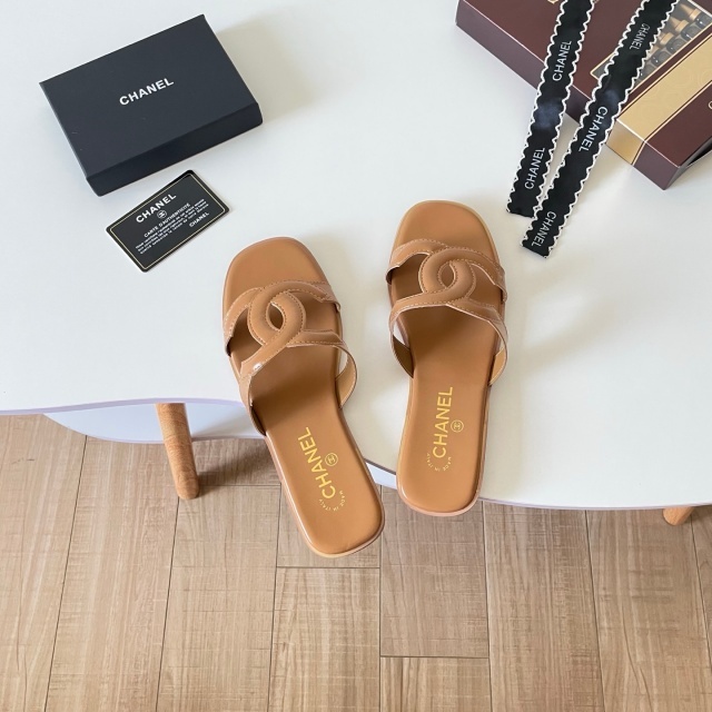 Fashion Leather Women Hollow Out Flat Slides