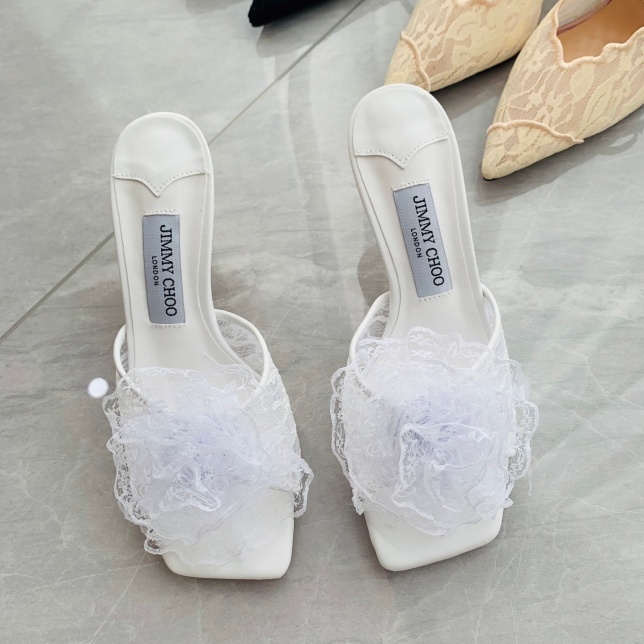 Luxury Fashion Women Elegant Lace High Heeled Sandals
