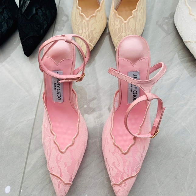 Luxury Fashion Women Elegant Lace High Heeled Sandals