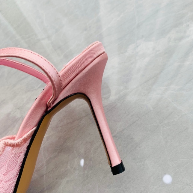 Luxury Fashion Women Elegant Lace High Heeled Sandals