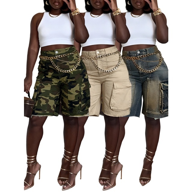 Utility Pockets Ripped Denim Jeans