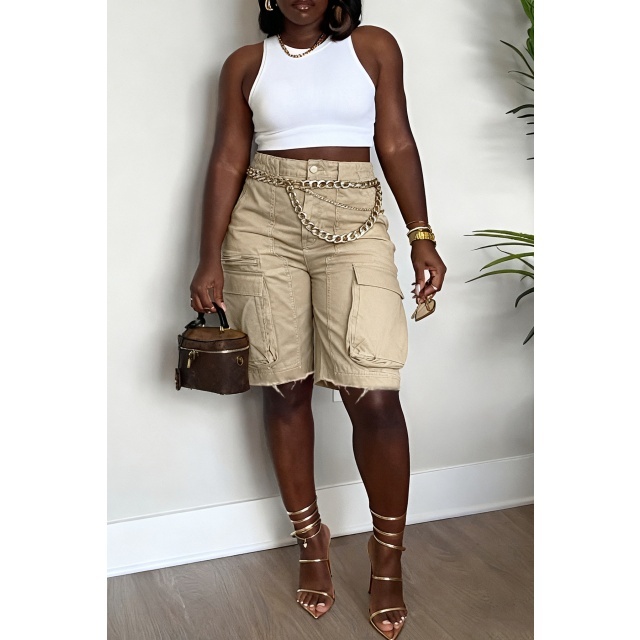 Utility Pockets Ripped Denim Jeans