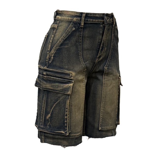 Utility Pockets Ripped Denim Jeans