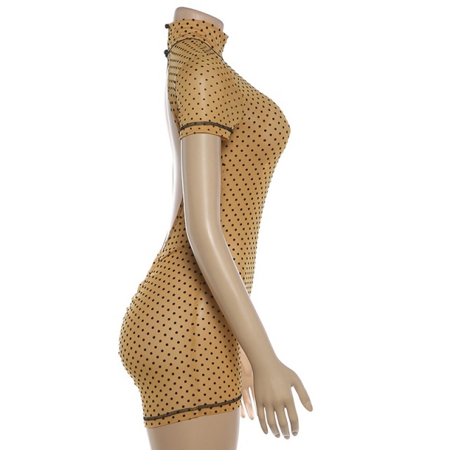 Dots Printed Backless Slim Fit Romper