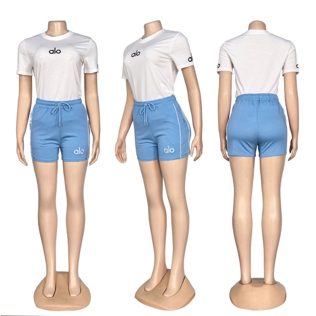 Fashion Embroidery Color Block Short Tracksuit Set