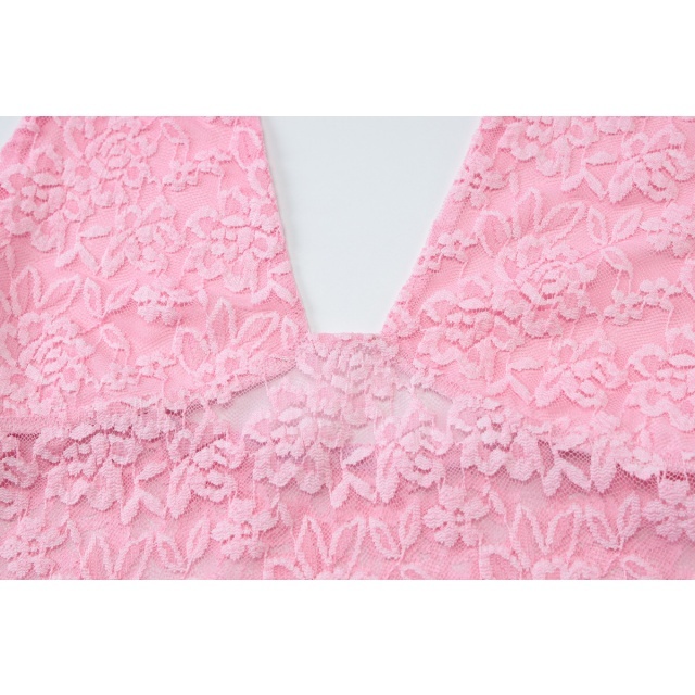 Halter Neck Lace Slim Fit Tank Top
