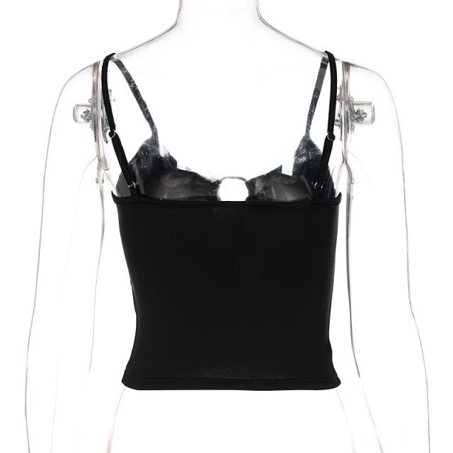 Hollow-out Slim-fit Suspender Top