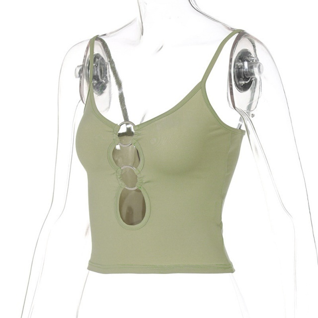 Hollow-out Slim-fit Suspender Top