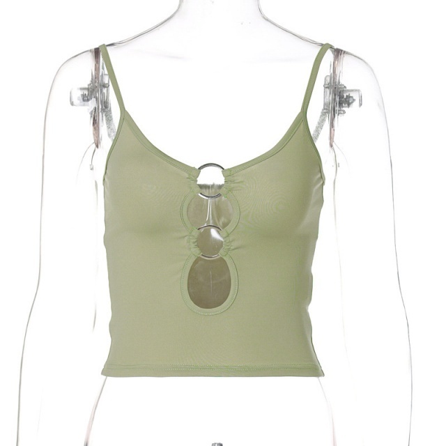 Hollow-out Slim-fit Suspender Top