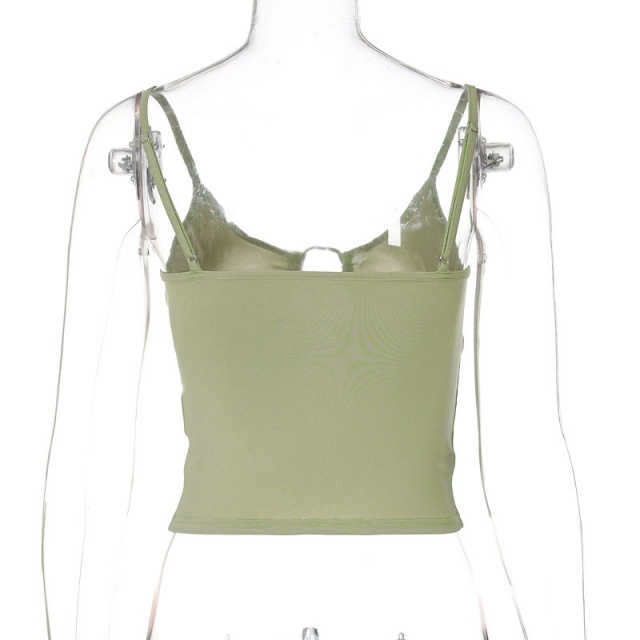 Hollow-out Slim-fit Suspender Top