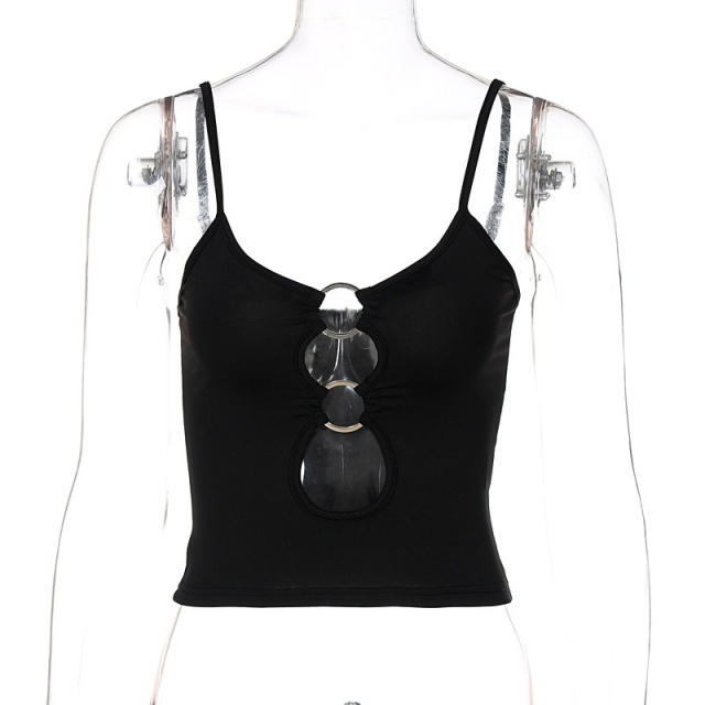 Hollow-out Slim-fit Suspender Top