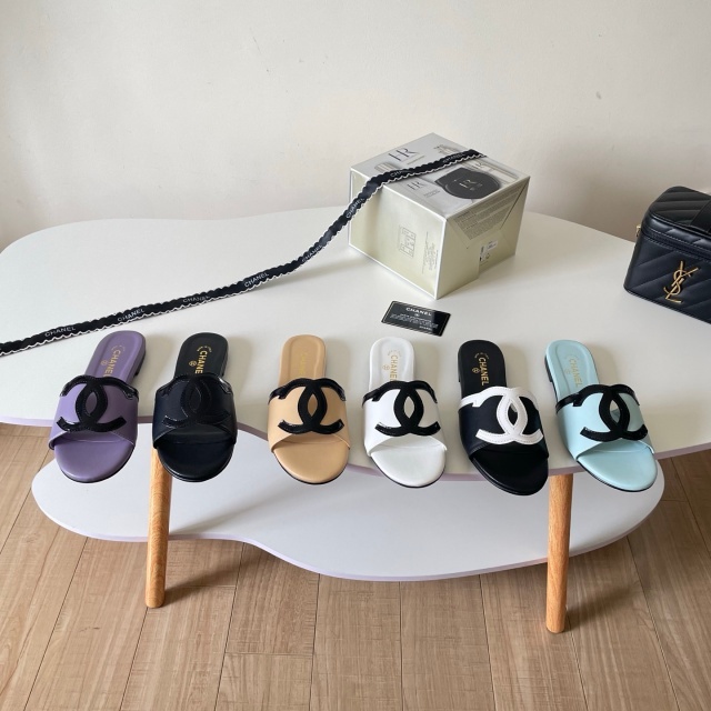 Leather Luxury Women Casual Slides