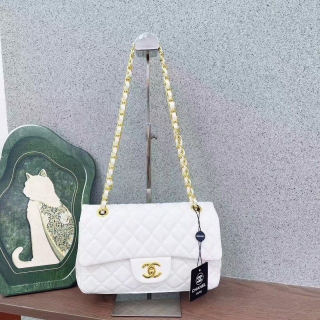 Metal Logo Leather Chained Women Purses