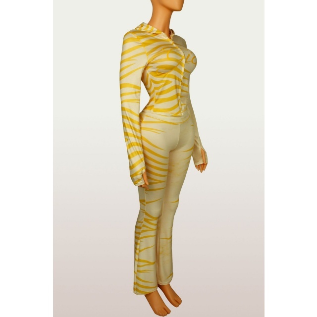 Zebra Print Hooded Top Trousers Set