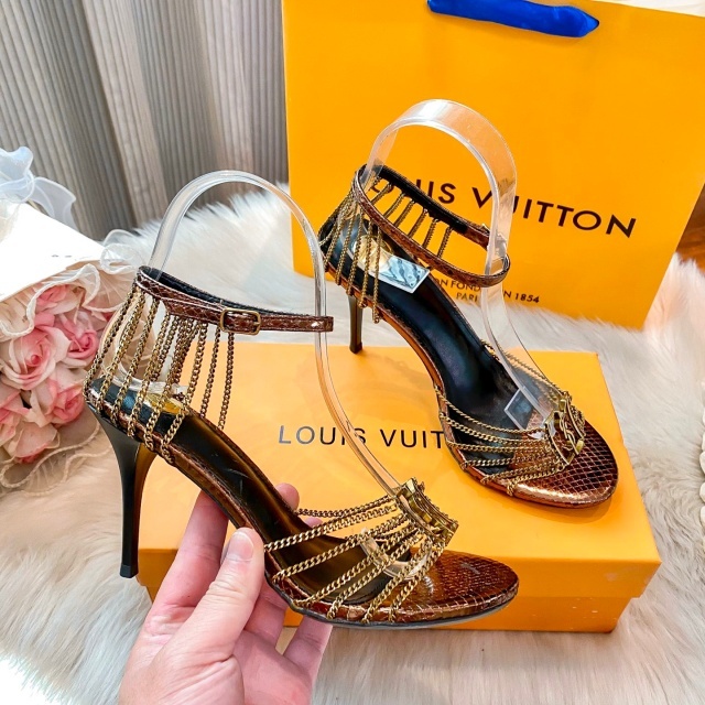 Fashion Chic Chained Hollow Out High Heeled Sandals