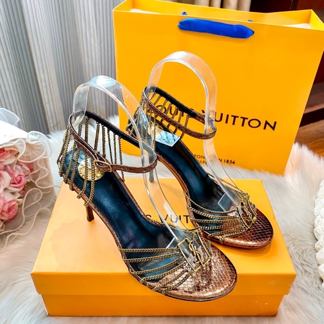 Fashion Chic Chained Hollow Out High Heeled Sandals