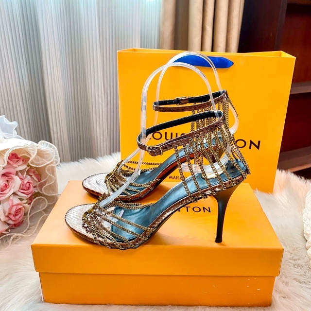 Fashion Chic Chained Hollow Out High Heeled Sandals