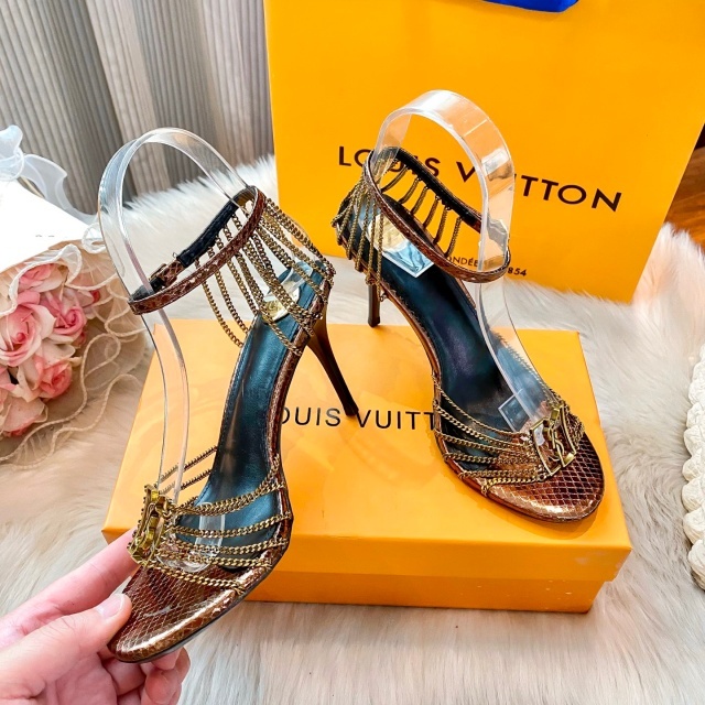 Fashion Chic Chained Hollow Out High Heeled Sandals