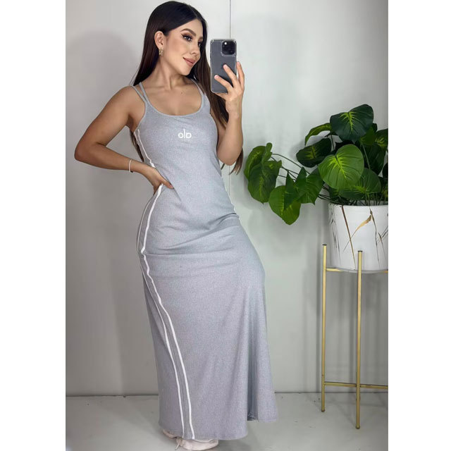 Fashion Embroidery Sleeveless Maxi Dress